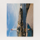 Vuurtoren op Rocks met Ocean Reflection Legpuzzel (Verticaal)