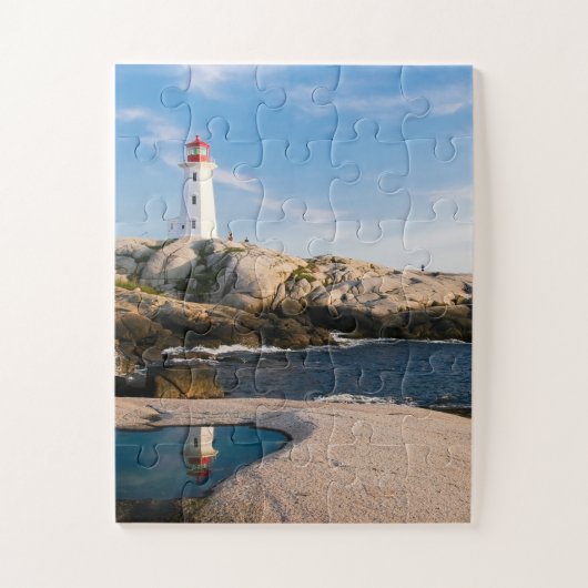 Vuurtoren op Rocks met Ocean Reflection Legpuzzel (Verticaal)
