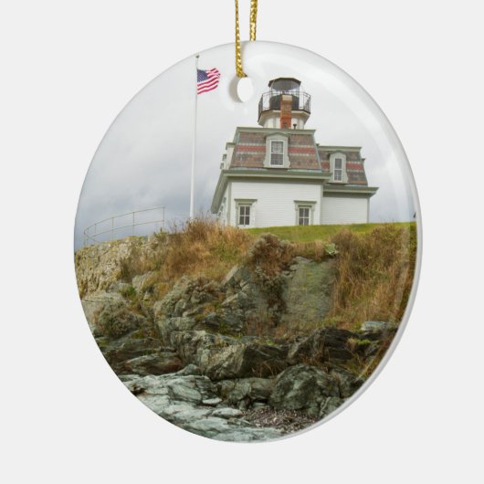 vuurtoren op roos Island Keramisch Ornament (Links)