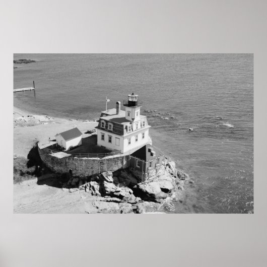 vuurtoren op roos Island Poster (Voorkant)