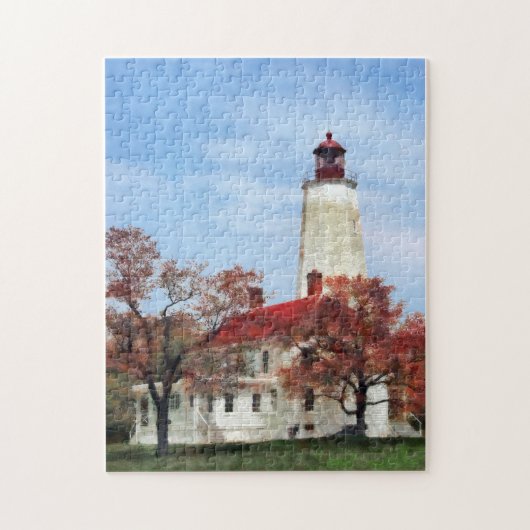 vuurtoren op Sandy Hook Legpuzzel (Verticaal)