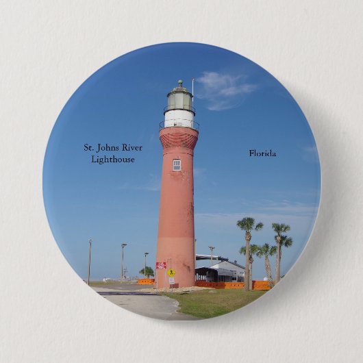 Vuurtoren op St. Johns River Ronde Button 7,6 Cm (Voorkant)