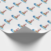 Vuurtoren op wit cadeaupapier (Hoek)