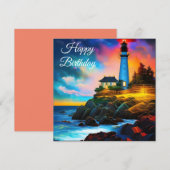 vuurtoren op zonsondergang (Voorkant / Achterkant)