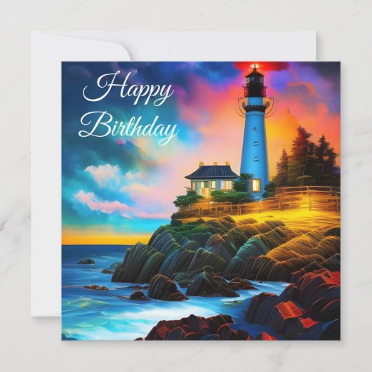 vuurtoren op zonsondergang (Voorkant)