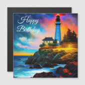 vuurtoren op zonsondergang (Voorkant / Achterkant)