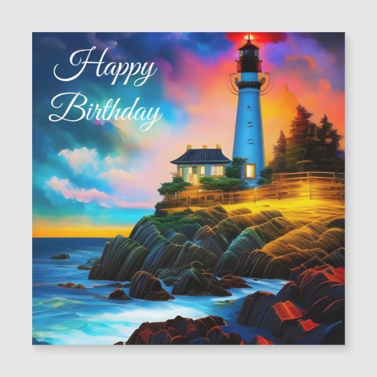 vuurtoren op zonsondergang (Voorkant)