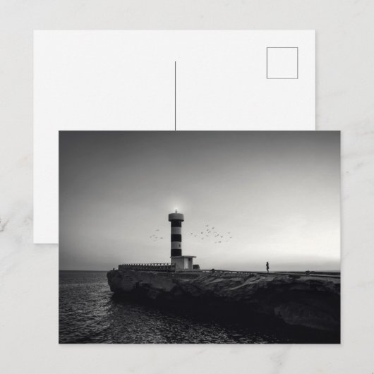 vuurtoren op zonsondergang briefkaart (Voorkant / Achterkant)