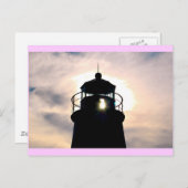 vuurtoren op zonsondergang briefkaart (Voorkant / Achterkant)