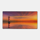 vuurtoren op zonsondergang bureaumat (Voorkant)