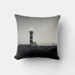 vuurtoren op zonsondergang kussen