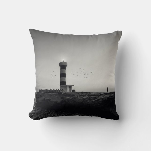 vuurtoren op zonsondergang kussen (Voorkant)