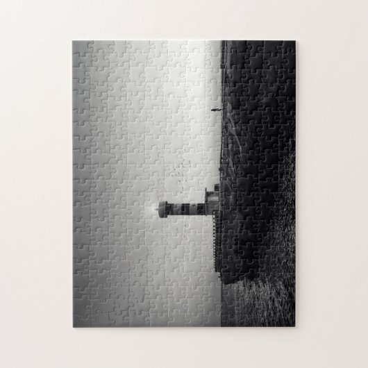 vuurtoren op zonsondergang legpuzzel (Verticaal)