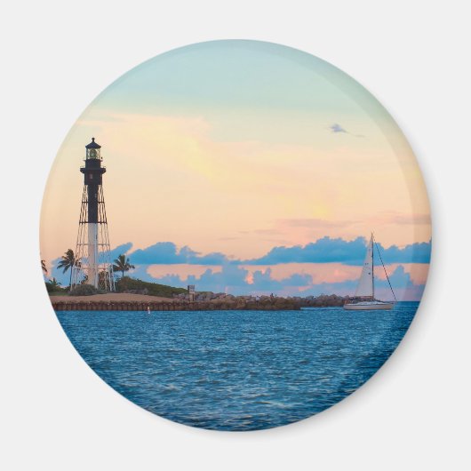 vuurtoren op zonsondergang magneet (Voorkant)