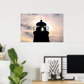 vuurtoren op zonsondergang poster (Thuiskantoor)