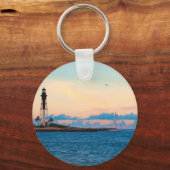 vuurtoren op zonsondergang sleutelhanger (Voorkant)