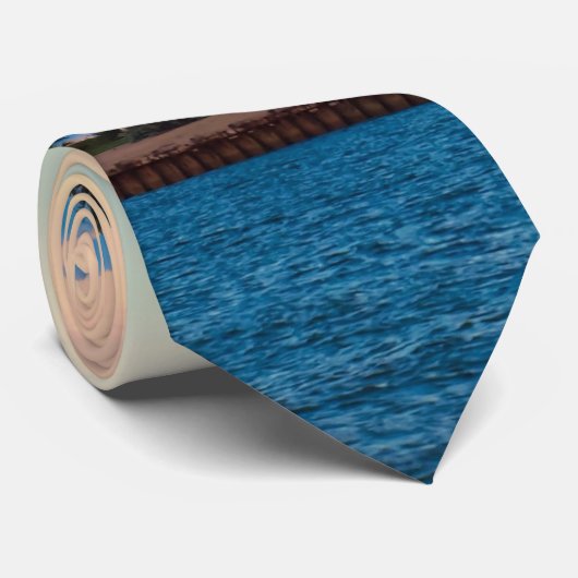 vuurtoren op zonsondergang stropdas (Opgerold)