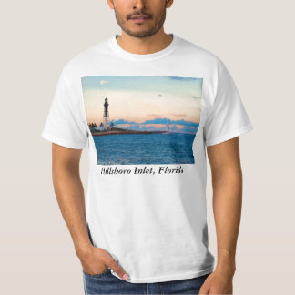vuurtoren op zonsondergang t-shirt