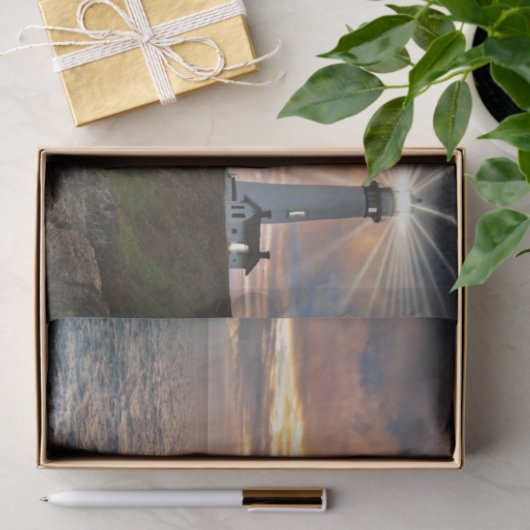 vuurtoren op zonsondergang tissuepapier (Geschenk)