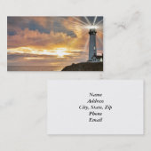vuurtoren op zonsondergang visitekaartje (Voorkant / Achterkant)