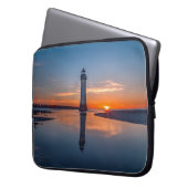 vuurtoren op zonsopgang laptop sleeve (Voorkant Links)