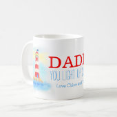 Vuurtoren Papa je licht onze mok op (Voorkant links)