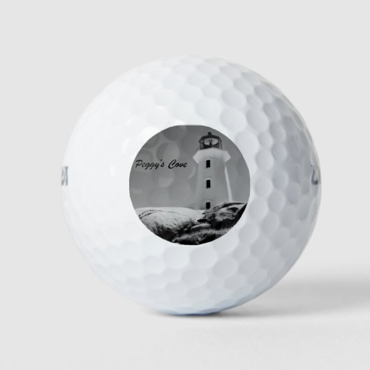 Vuurtoren Peggy's Cove (B&W) Golfballen (Voorkant)