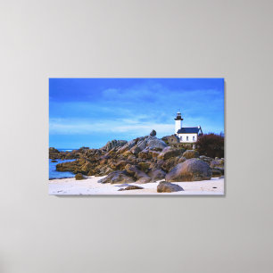 vuurtoren Phare de Pontusval France Finistere Canvas Afdruk
