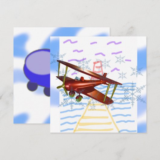 Vuurtoren Pier Biplane Blue Waves Kaart (Voorkant / Achterkant)