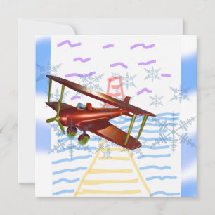 Vuurtoren Pier Biplane Blue Waves Kaart