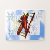 Vuurtoren Pier Biplane Blue Waves Legpuzzel (Horizontaal)