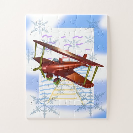 Vuurtoren Pier Biplane Blue Waves Legpuzzel (Verticaal)