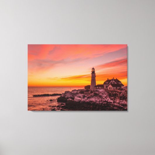 vuurtoren | Portland Head Kaap Elizabeth Maine Canvas Afdruk (Voorkant)