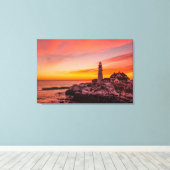 vuurtoren | Portland Head Kaap Elizabeth Maine Canvas Afdruk (Insitu (Houten vloer))