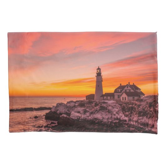 vuurtoren | Portland Head Kaap Elizabeth Maine Kussensloop (Voorkant)