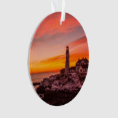 vuurtoren | Portland Head Kaap Elizabeth Maine Ornament (voorkant)