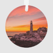 vuurtoren | Portland Head Kaap Elizabeth Maine Ornament (achterkant)