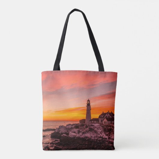 vuurtoren | Portland Head Kaap Elizabeth Maine Tote Bag (Achterkant)