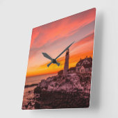 vuurtoren | Portland Head Kaap Elizabeth Maine Vierkante Klok (Hoek)