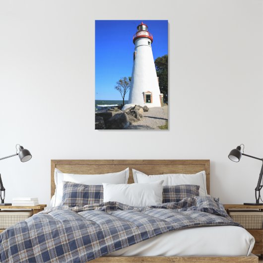 vuurtoren Portrait Ohio Canvas Afdruk (Insitu (Slaapkamer))