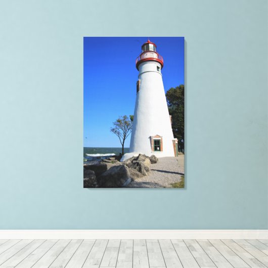 vuurtoren Portrait Ohio Canvas Afdruk (Insitu (Houten vloer))