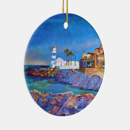 Vuurtoren Portugal Cascais Keramisch Ornament (Rechts)