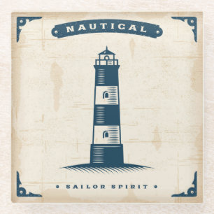 vuurtoren Poster 1 Glazen Onderzetter