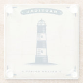 vuurtoren Poster 1 Glazen Onderzetter (Achterkant)