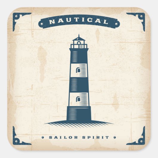 vuurtoren Poster 1 Vierkante Sticker (Voorkant)