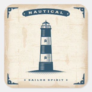 vuurtoren Poster 1 Vierkante Sticker