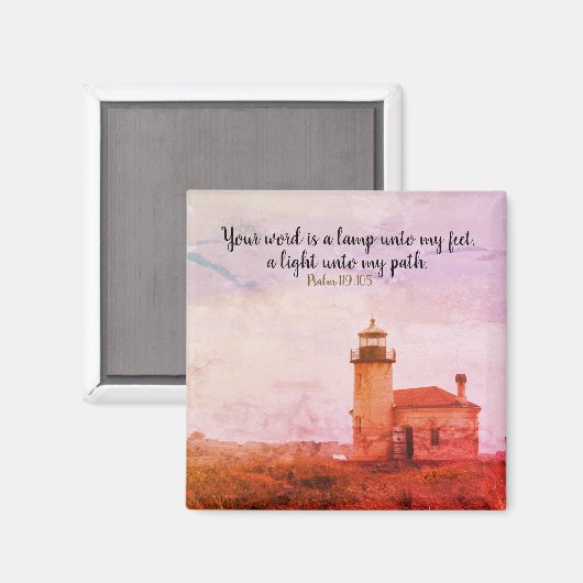  Vuurtoren Psalm 119:105 Magneet (Voorkant / Achterkant)