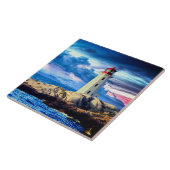 vuurtoren R - Grote keramische tegel Tegeltje (Zijkant)