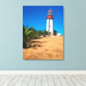 Vuurtoren, Robbeneiland, Kaapstad Canvas Afdruk (Insitu (Houten vloer))
