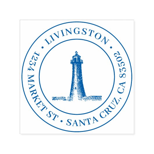  Vuurtoren Ronde Familie Retouradres Zelfinktende Stempel (Design)